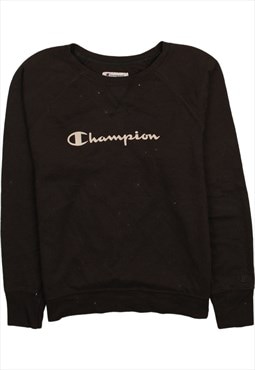 Champion 90's Spellout Crew Neck Sweatshirt Large Black