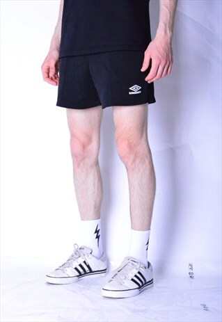VINTAGE 90S BLACK MINIMALIST UMBRO SPORTS SHORTS