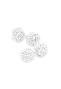 Fabric Knot Cufflinks - White