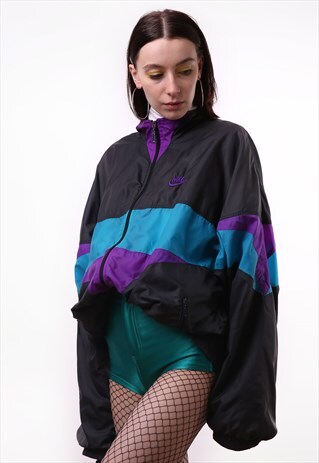 80S VINTAGE NIKE COLOR BLOCK SWEATSHIRT . UNISEX .