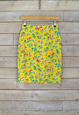 Vintage Floral Skirt Yellow W25 BR2259