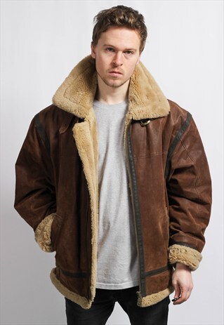 VINTAGE LEATHER SHERPA JACKET