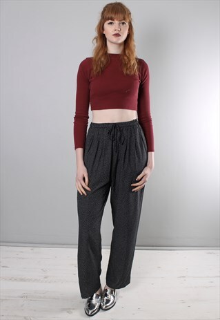 VINTAGE 80S SPOTTY PATTERNED HIGH WAISTED TROUSERS