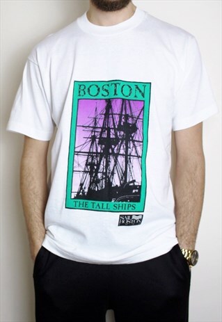 VINTAGE 1992 BOSTON TALL SHIPS T-SHIRT MADE IN USA
