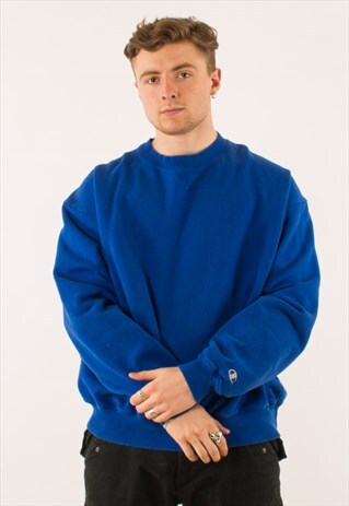 VINTAGE BLUE CHAMPION CREWNECK SWEATSHIRT XXL
