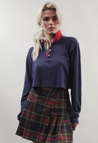 VINTAGE 80'S MULTICOLOUR TARTAN PLEAT WRAP SKIRT