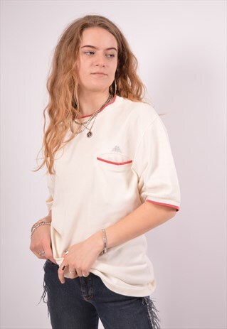 VINTAGE KAPPA T-SHIRT TOP WHITE