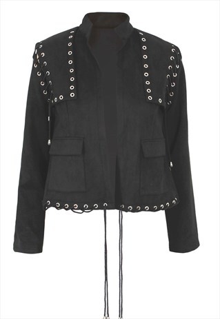 SUEDE EYELET JACKET