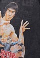 BRUCE LEE T-SHIRT MOVIE STAR TEE RETRO FIGHTER TOP IN GREY