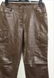 Vintage Lanvin Leather Classic Trousers Brown