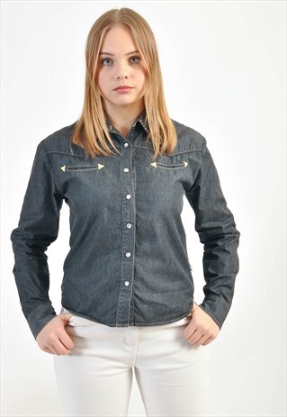 VINTAGE DENIM SHIRT IN BLACK