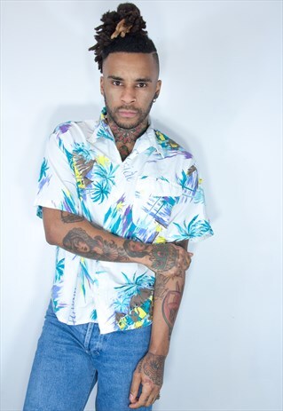 VINTAGE HAWAIIAN CRAZY PATTERNED SHIRT