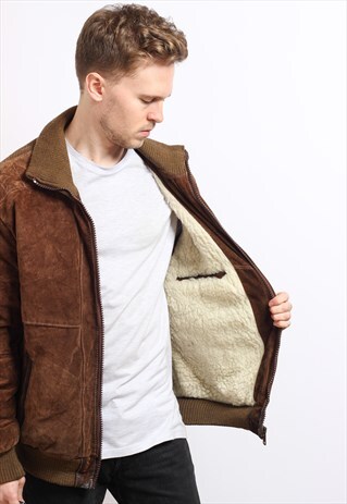 VINTAGE SUEDE FLEECE LINED JACKET