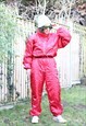 VINTAGE 1990S EMBROIDERED SKISUIT IN METALLIC RED