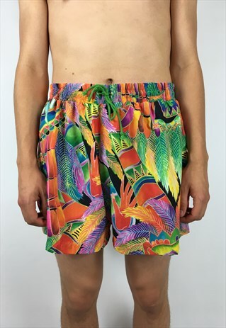 VINTAGE CRAZY PRINT LARGE SWIM SHORTS