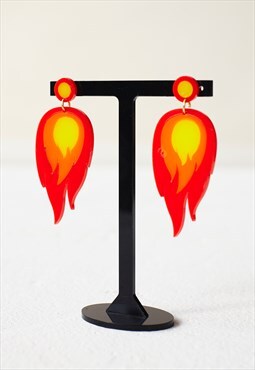 Acrylic fire earrings