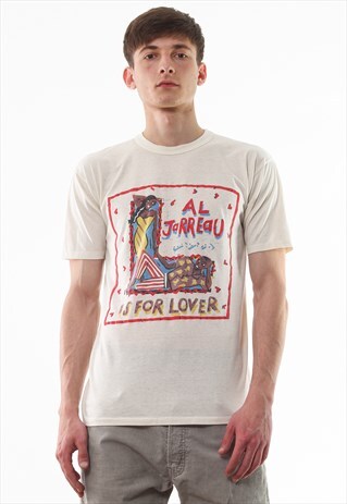 VINTAGE AL JARREAU 1986 TOUR JAZZ BAND TEE 80S BEIGE