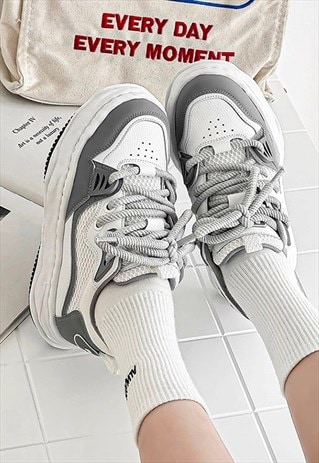 Melted sole sneakers chunky platform high tops skater shoes