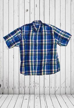 vintage checkered short sleeve XL summer shirt 
