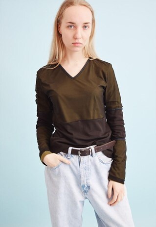 90'S RETRO GRUNGE KITSCH MESH TEEN TOP BLOUSE