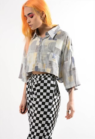 VINTAGE CROPPED ABSTRACT SHIRT.