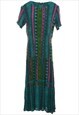 Vintage Karin Stevens Geometric Print Multi-Colour Dress - L