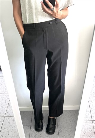 VINTAGE BLACK CLASSIC STRAIGHT UNISEX PANTS / TROUSERS - M