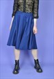 VINTAGE BLUE CLASSIC PLEATED 80'S SKIRT
