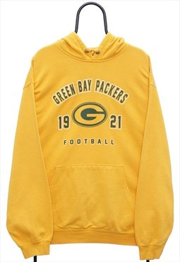 Vintage NFL Green Bay Packers Yellow Hoodie Womens