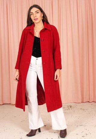 VINTAGE 90S WOOL COAT IN RED