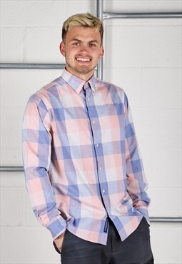 Vintage Gant Shirt in Pink Check Long Sleeve Medium