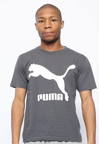 VINTAGE PUMA BIG LOGO T-SHIRT GREY