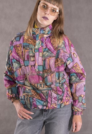 VINTAGE EARLY 90S RAD COLOURFUL WINDBREAKER JACKET