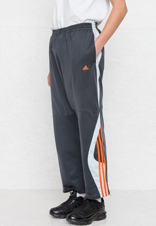 VINTAGE RETRO GREY ADIDAS TRACK BOTTOMS JOGGERS