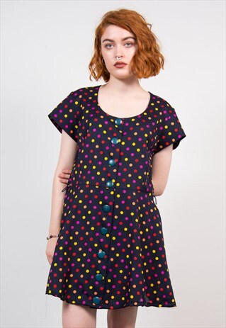 VINTAGE 90'S POLKA DOT MINI DRESS
