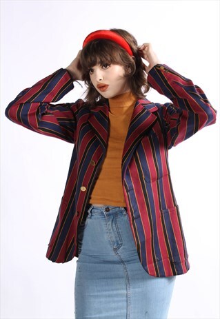 VINTAGE 80'S BOATING SUIT JACKET BLAZER MAROON