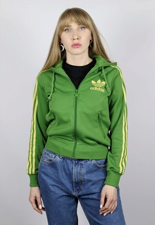 ADIDAS ORIGINALS TRACK TOP FULL ZIP HOOD GREEN