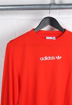 Vintage Adidas Originals Long Sleeve Shirt in Red Size 6