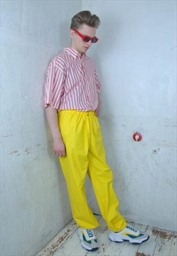 Vintage Bright Yellow Ocean Long Y2K Festival Trousers