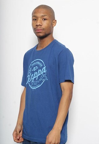 VINTAGE KAPPA CREST LOGO T-SHIRT BLUE