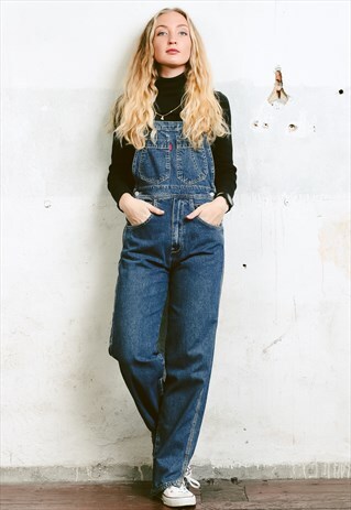 VINTAGE 90S BLUE DENIM DUNGAREES