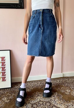 Vintage high waisted denim skirt 