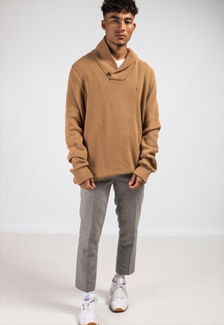 VINTAGE TOMMY HILFIGER HIGH NECK KNITTED JUMPER