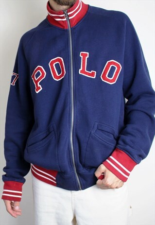 VINTAGE POLO RALPH LAUREN 67 SWEATER MENS LARGE NAVY BLUE