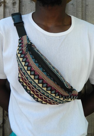 MULTI BEIGE WOVEN BUM BAG