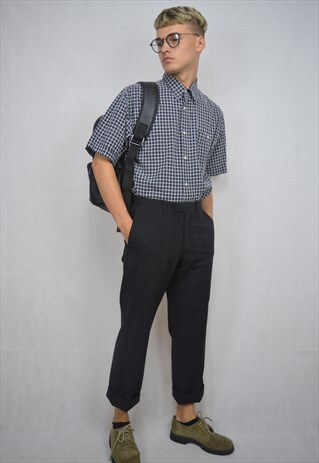 VINTAGE BLACK WHITE CHECKERED SHIRT
