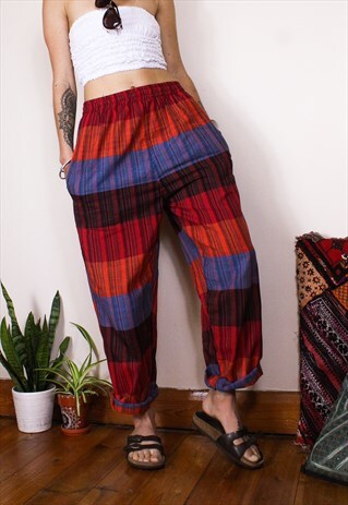 FAIRTRADE ORANGE STRIPED COTTON TROUSERS