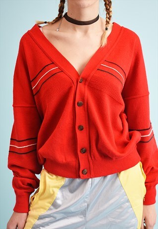 70'S RETRO OVERSIZED SLOUCHY KNIT CARDIGAN