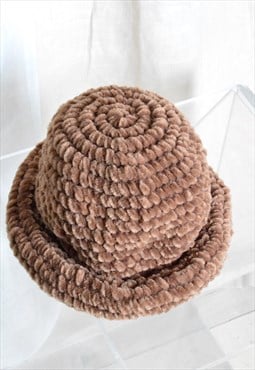 Vintage Chunky Knit Brown Hat