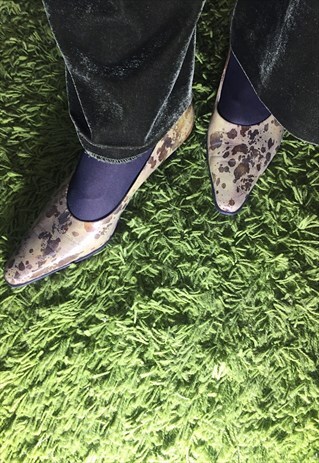 VINTAGE 90 BEAUTIFUL BROWN UNIQUE SHOES